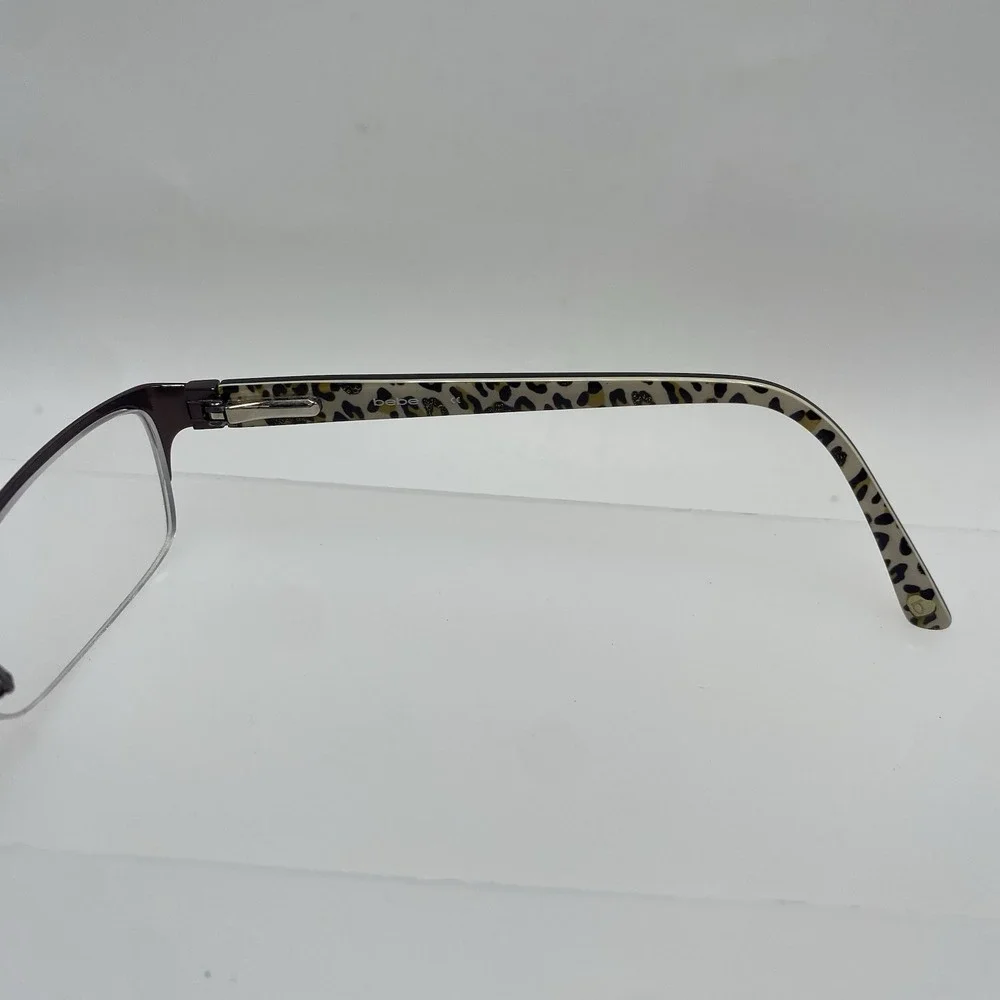Bebe Eyeglasses Women FRAME ONLY Cat Eye Half Rim 57-17 Brown 502